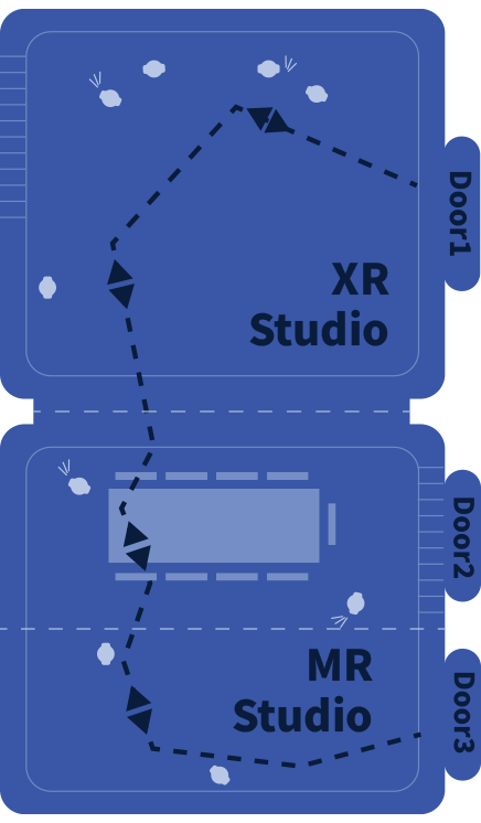 An illustrated map of an amusement park with various attractions.